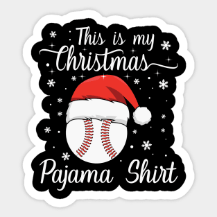 This Is My Christmas Baseball Pajama Sticker